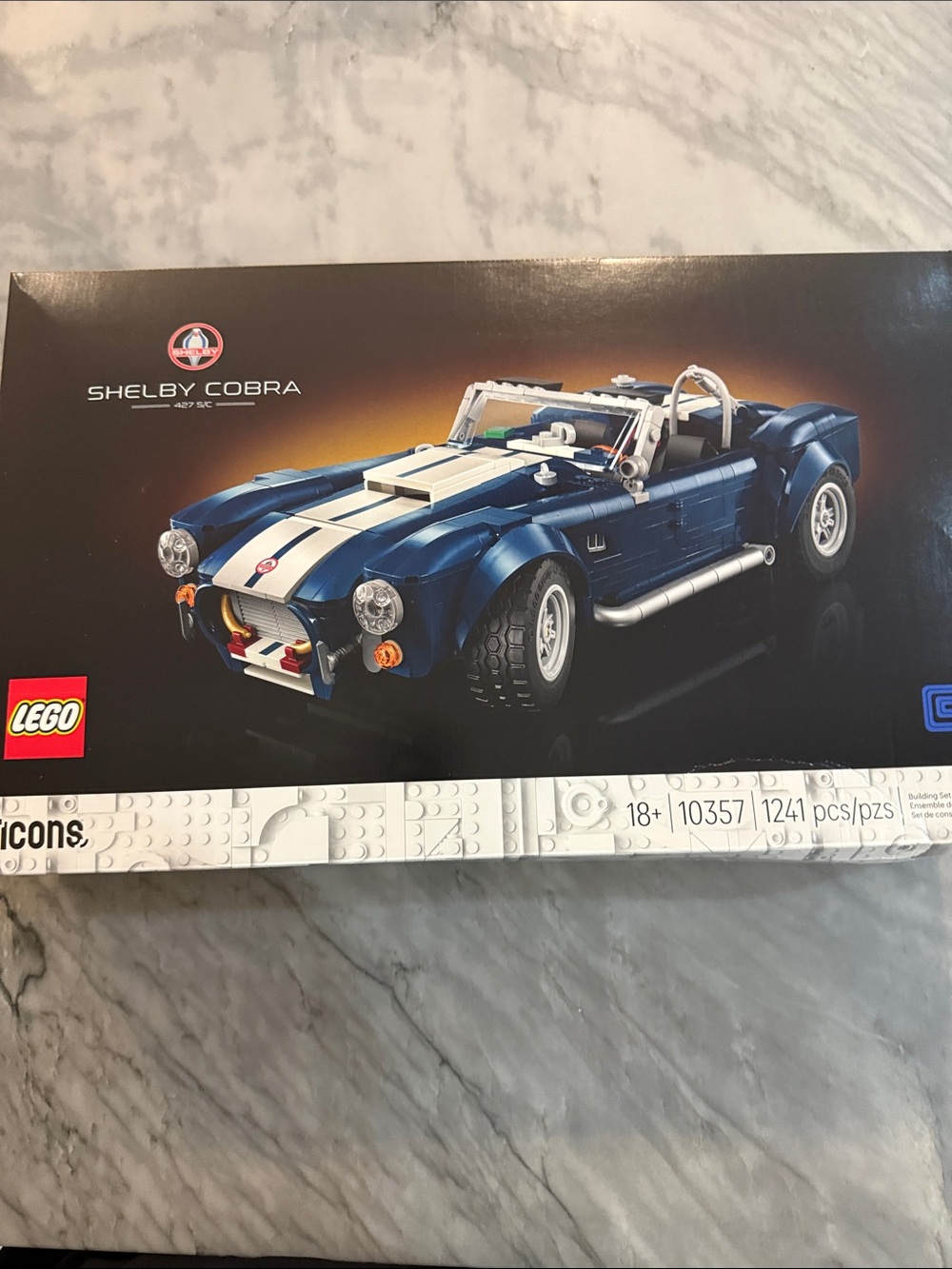 LEGO Shelby Cobra Blue and White Classic Sports Car Set -10357